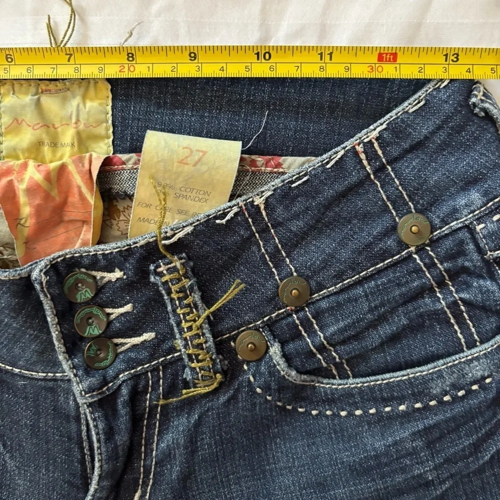 Marlow y2k Vintage Dark Blue Straight Leg Jeans Women’s 27 Low Rise Stitching